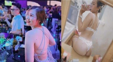 Khánh ngân đang phang phiu trong quầy bar